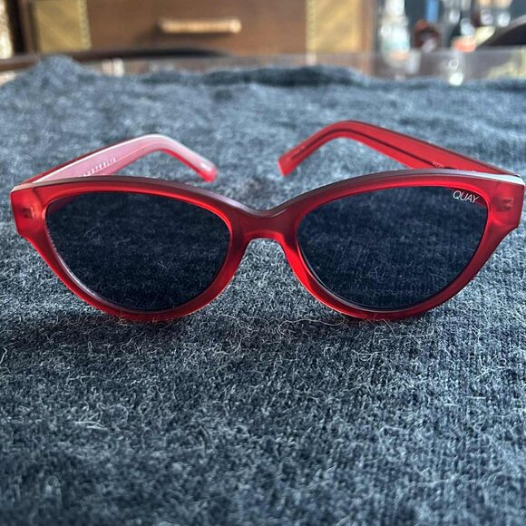 Quay Australia Translucent Red Iconic & Bold Rizzo Cat-Eye Sunglasses - OS - Picture 2 of 10